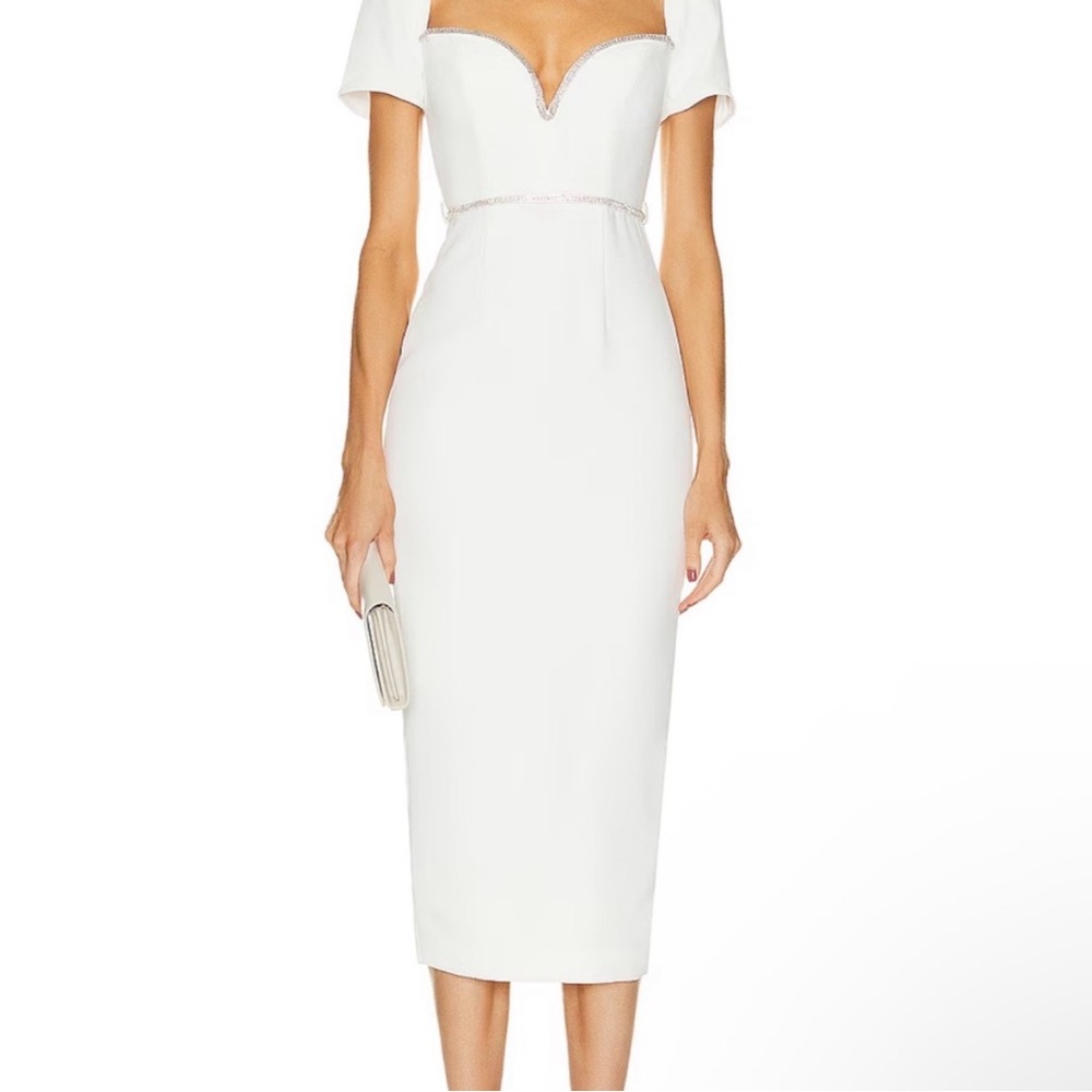 Self Portrait White Diamanté Dress